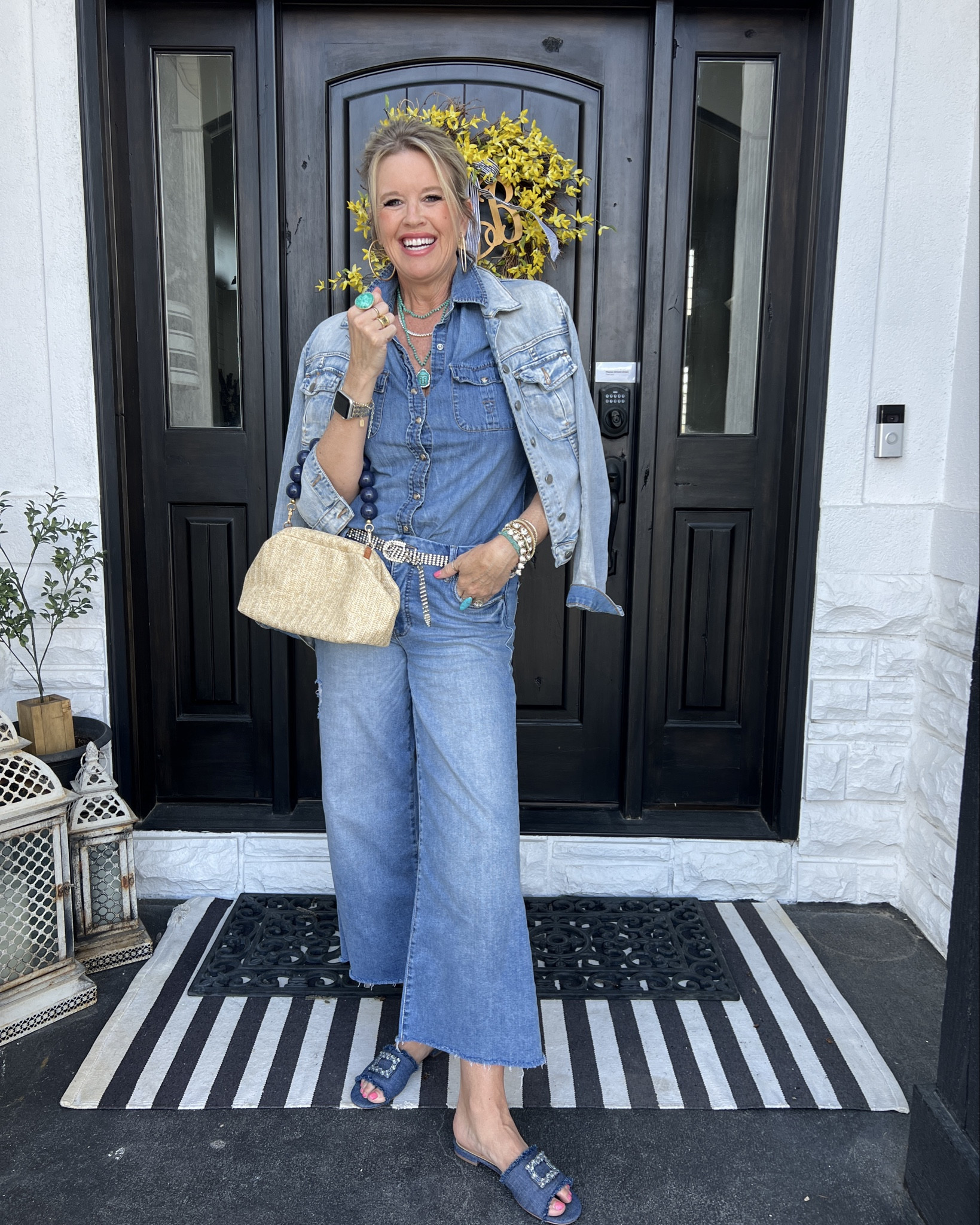 Sale…
The Meg wide leg jean is one of my favorite pairs of jeans, cute year round…

Wear in the summer and spring with sandals, date night with a heel

In the Fall with loafers and flares and in the winter with boots

Now on SaLe $89
Fits tts I am in a 27

Love the denim on denim “Canada tuxedo” look perfect and chic when you don’t know what to wear✔️

Denim jacket also Kut from kloth 

Denim shirt cloth and stone old (linked similar favorites I do own from Chicos, Nordstrom  etc all fit tts 

Linked the accessories that I could that are in stock or similarr

#LTKootd #LTKSaleAlert #LTKOver40