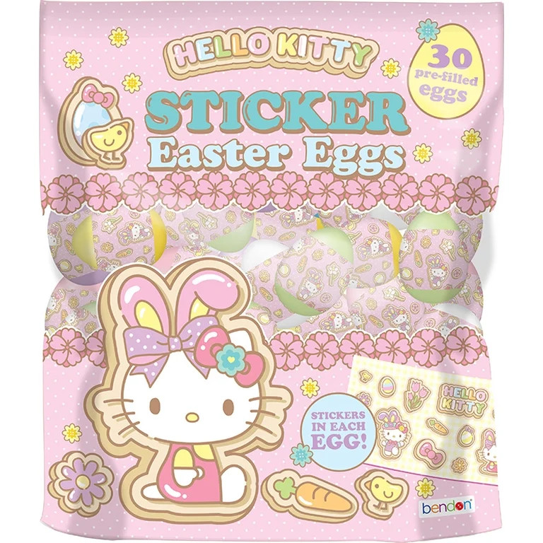 Hello Kitty Easter Egg Hunt Set with 30 Prefilled Eggs Filled with Stickers, Easter Party & Baske... | Walmart (US)