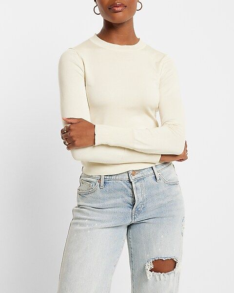 Silky Soft Fitted Crew Neck Sweater | Express