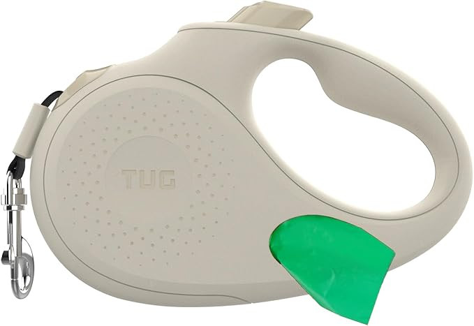 TUG Oval 360° Tangle-Free Retractable Dog Leash with Integrated Waste Bag Dispenser (Medium, Cre... | Amazon (US)