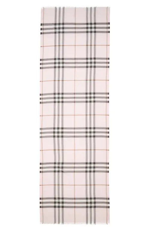 burberry Giant Check Wool & Silk Scarf in Pale Candy Pink at Nordstrom | Nordstrom