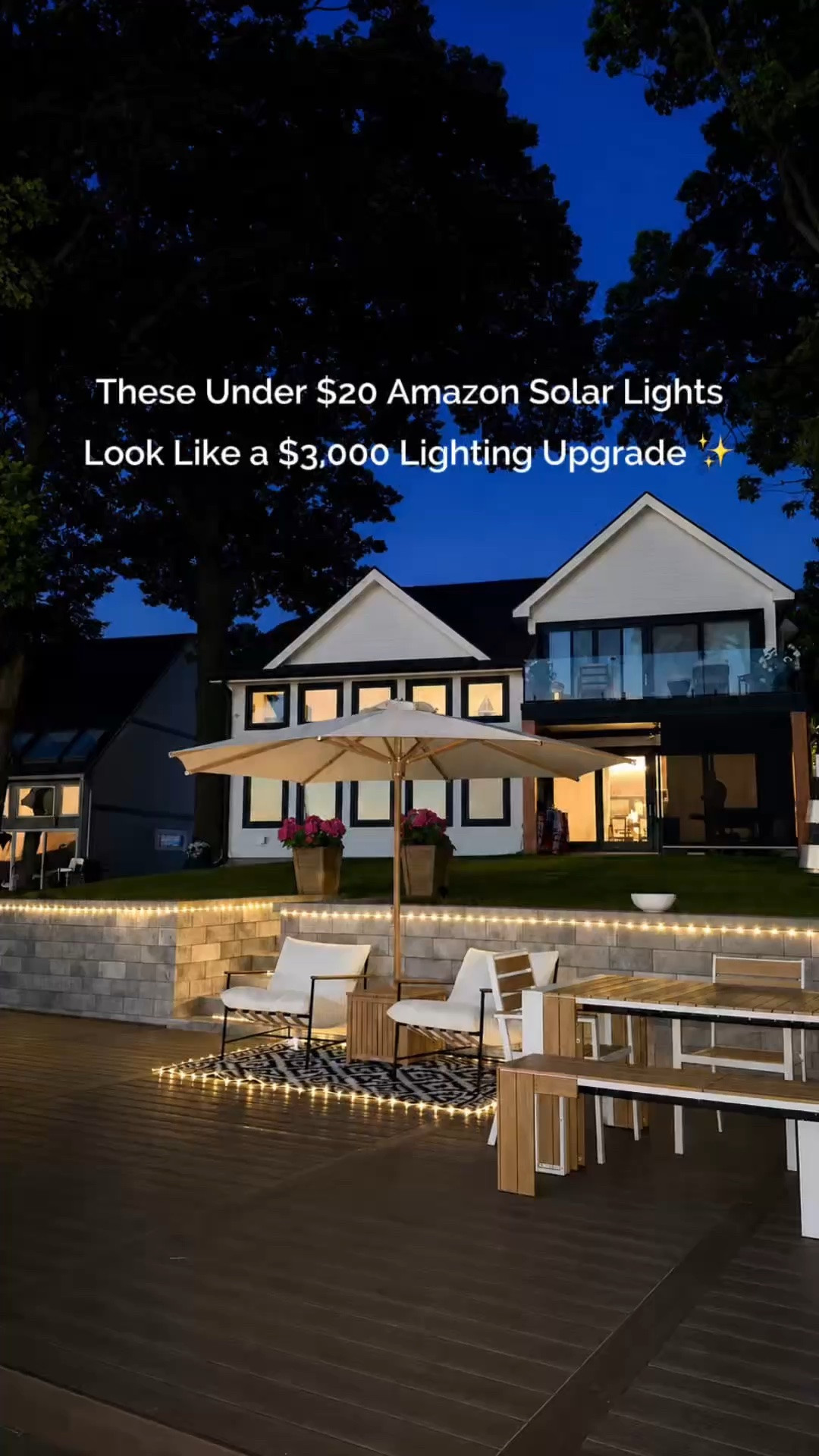 These under $20 Amazon Solar Lights Look Like a $3,000 Lighting Upgrade. ✨

I wanted that high-end landscape lighting look without paying thousands for wiring and professional installation.

These solar rope lights gave my deck and retaining wall the perfect glow in minutes. They charge during the day, turn on automatically at night, and make the entire backyard feel warm, inviting, and so much more expensive.

If you’re looking for affordable outdoor lighting, solar deck lights, backyard lighting ideas, patio lighting, or easy outdoor upgrades, this is one of my favorite Amazon finds.

💕 Follow @theshannykate_style for affordable home upgrades, outdoor living inspiration, and high-end looks for less.

#LTKSeasonal