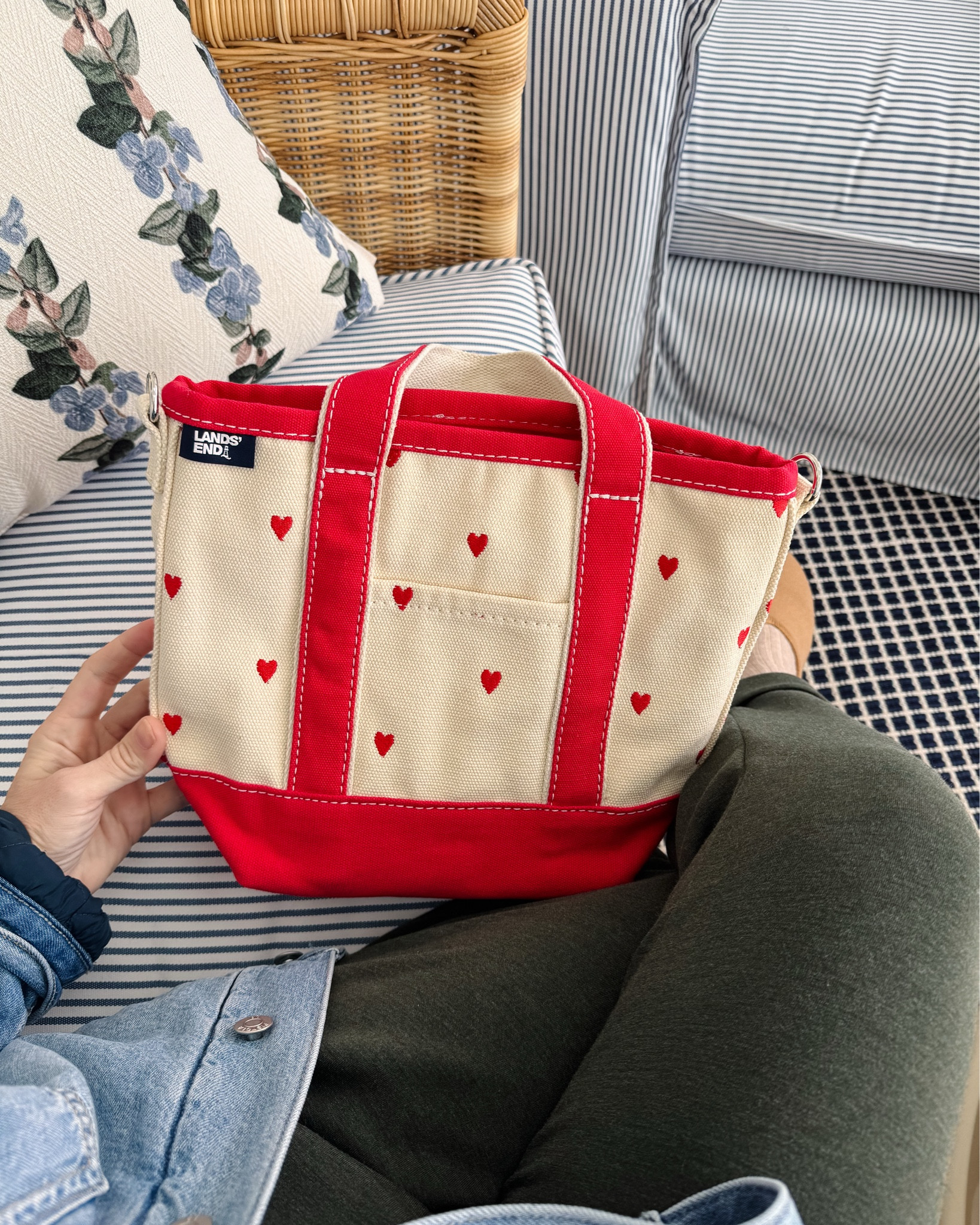 code HELLOVARLEY wearing an xs in olive marl sweatpants, 25 length (5’3”) ~ Lands'End x Bauble Bar Valentine's Day tote with bag charm kit included ~ Pistola denim jacket code LATLEY15 wearing my regular size small, linked similar styles ~ favorite KULE stripe tee wearing my regular size small ~ Rothy's clogs in butternut size down one ~ Sezane classic navy triangle scarf ~ eby underwear size up one ~ pepper bra ~ xo, Claire

#LTKootd #LTKValentine #LTKSeasonal