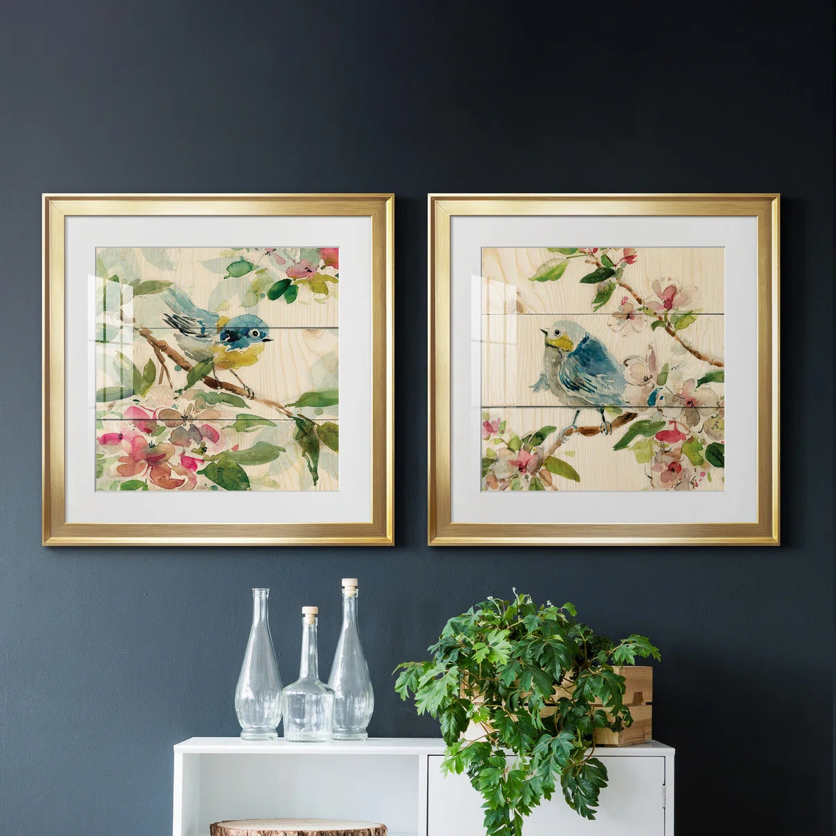 " Birds And Blossoms I " 2 - Pieces Painting Print | Wayfair North America