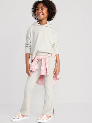 Plush Cozy-Knit Hoodie & Side-Slit Flare Pants Set for Girls | Old Navy (US)