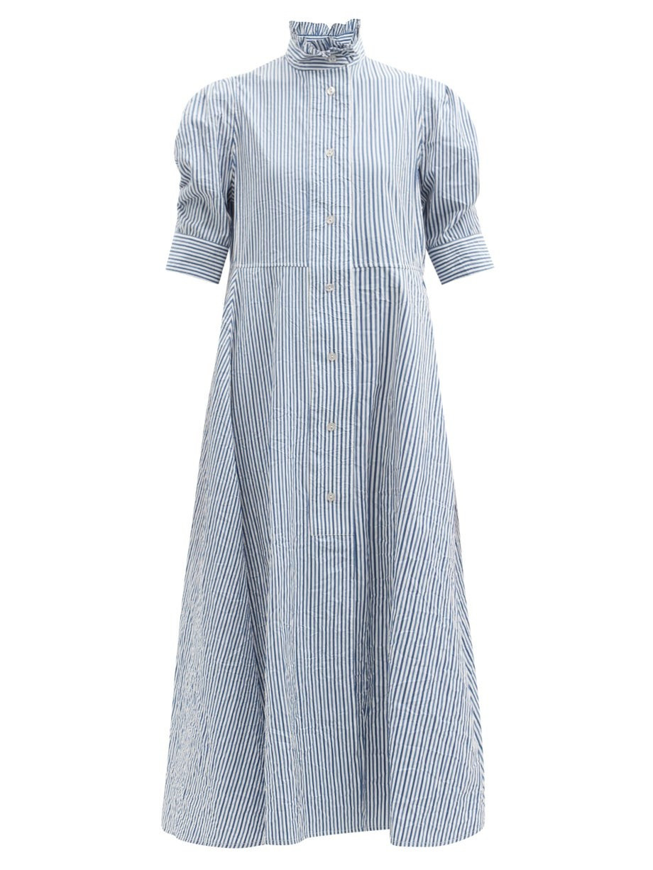 Venetia striped crinkle-sateen maxi dress | Matches (UK)