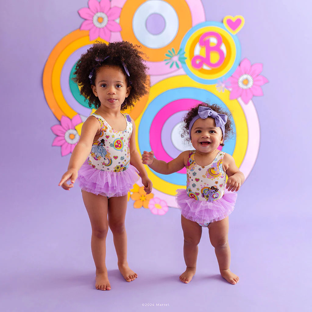 White Girls One Piece Swimsuit | Groovy Barbie™ and Friends | Posh Peanut