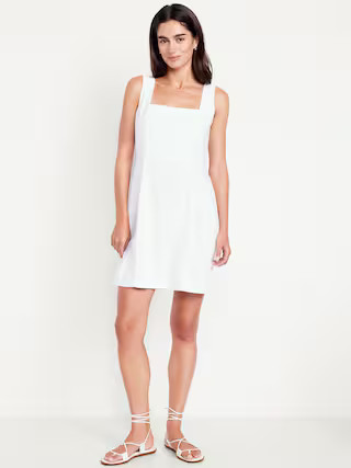 Square-Neck Linen-Blend Mini Dress | Old Navy (US)