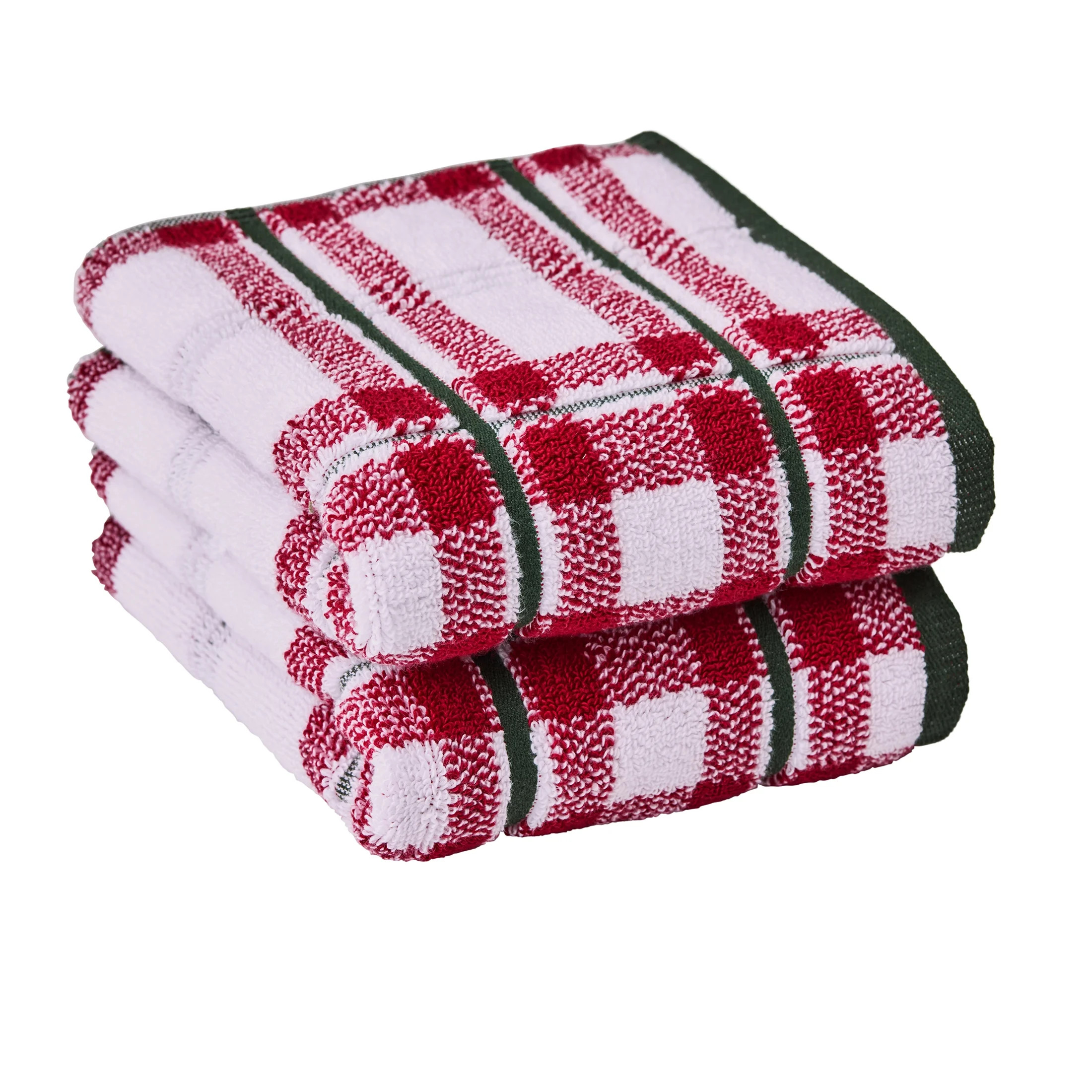 Better Homes & Gardens Signature Soft Holiday Decor 2PK Hand Towel, Red Plaid | Walmart (US)