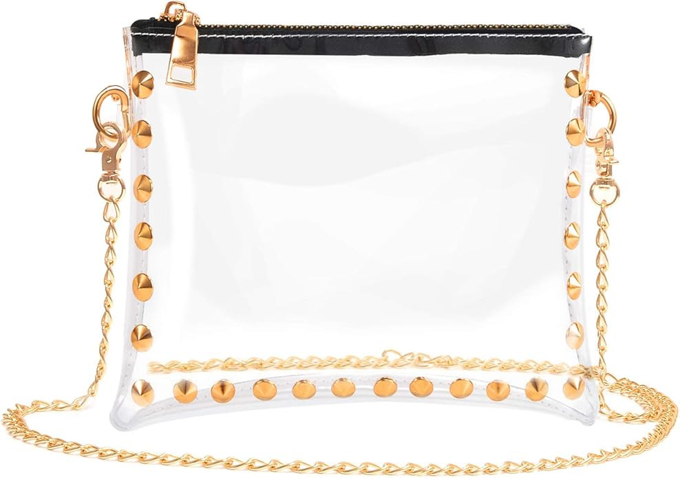 Y&R Direct Small Clear Bag Crossbody Bag Clear Purse Clear Clutch Stadium Approved PVC Purse | Amazon (US)