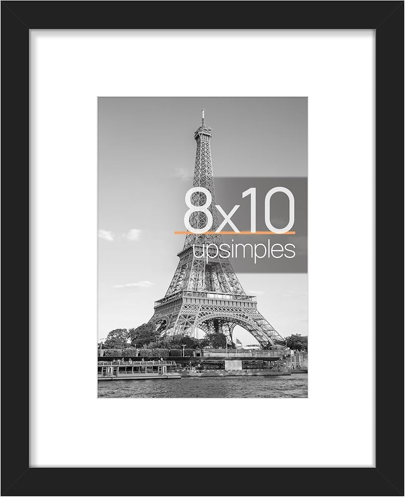 upsimples 8x10 Picture Frame, Display Pictures 5x7 with Mat or 8x10 Without Mat, Wall Hanging Pho... | Amazon (US)