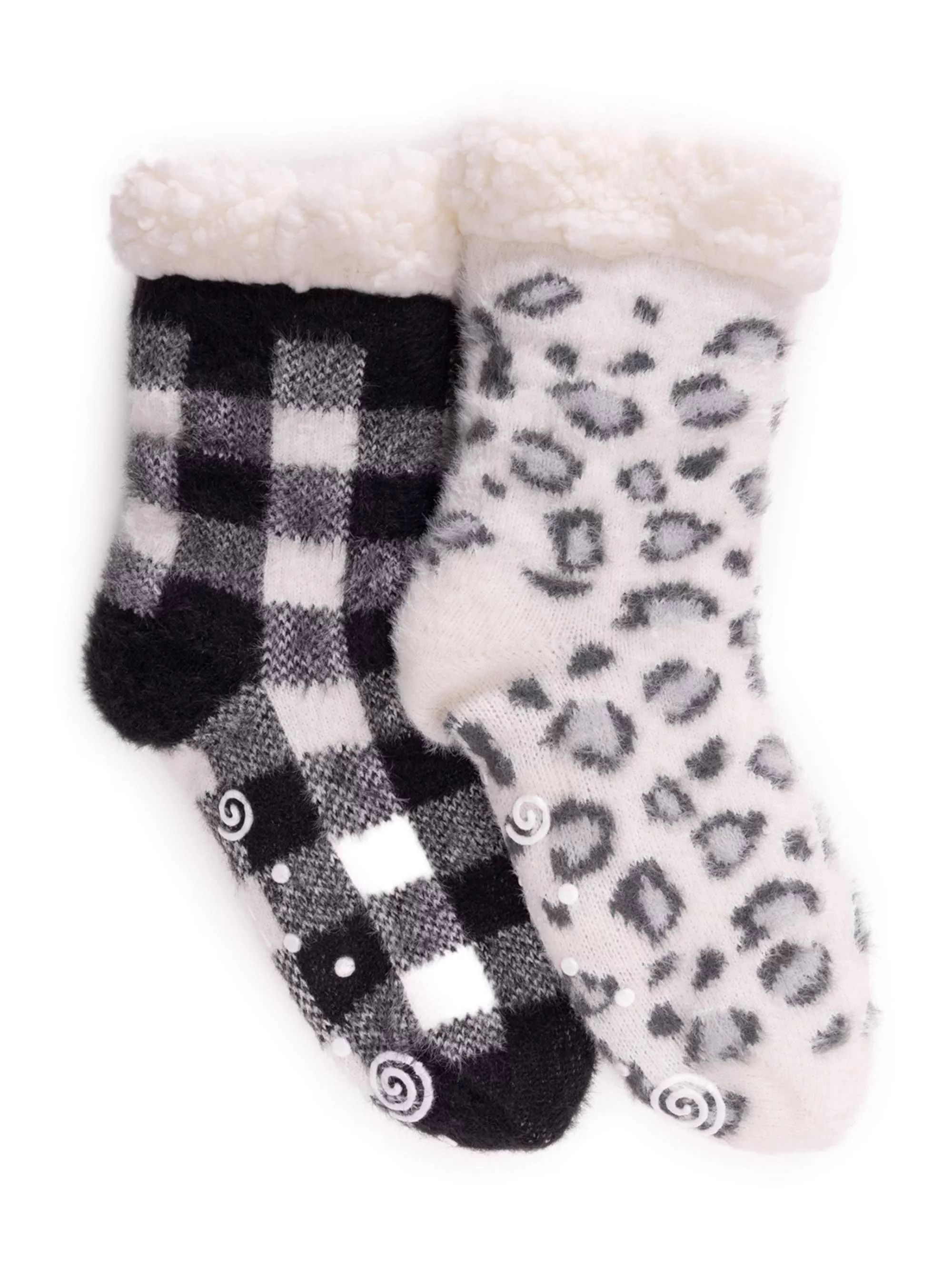 MUK LUKS Women's Cabin Socks, 2 Pairs - Walmart.com | Walmart (US)