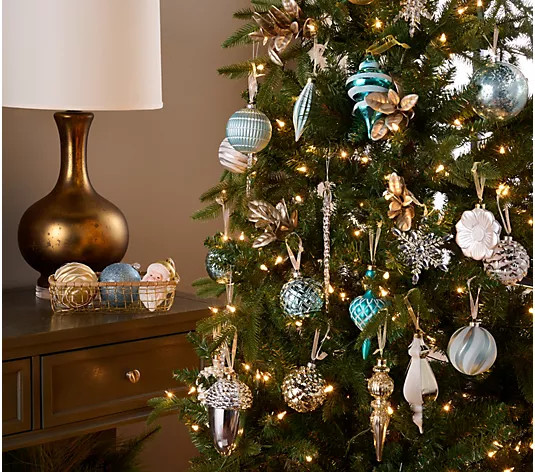 70-Piece Decorative Ornament Set w/ Storage Box by Kim Gravel | QVC