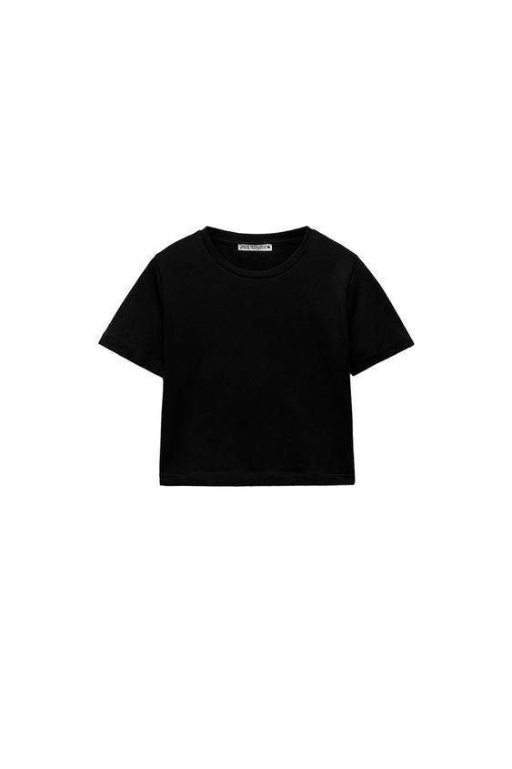 SHORT SLEEVE CROPPED TOP | Zara US