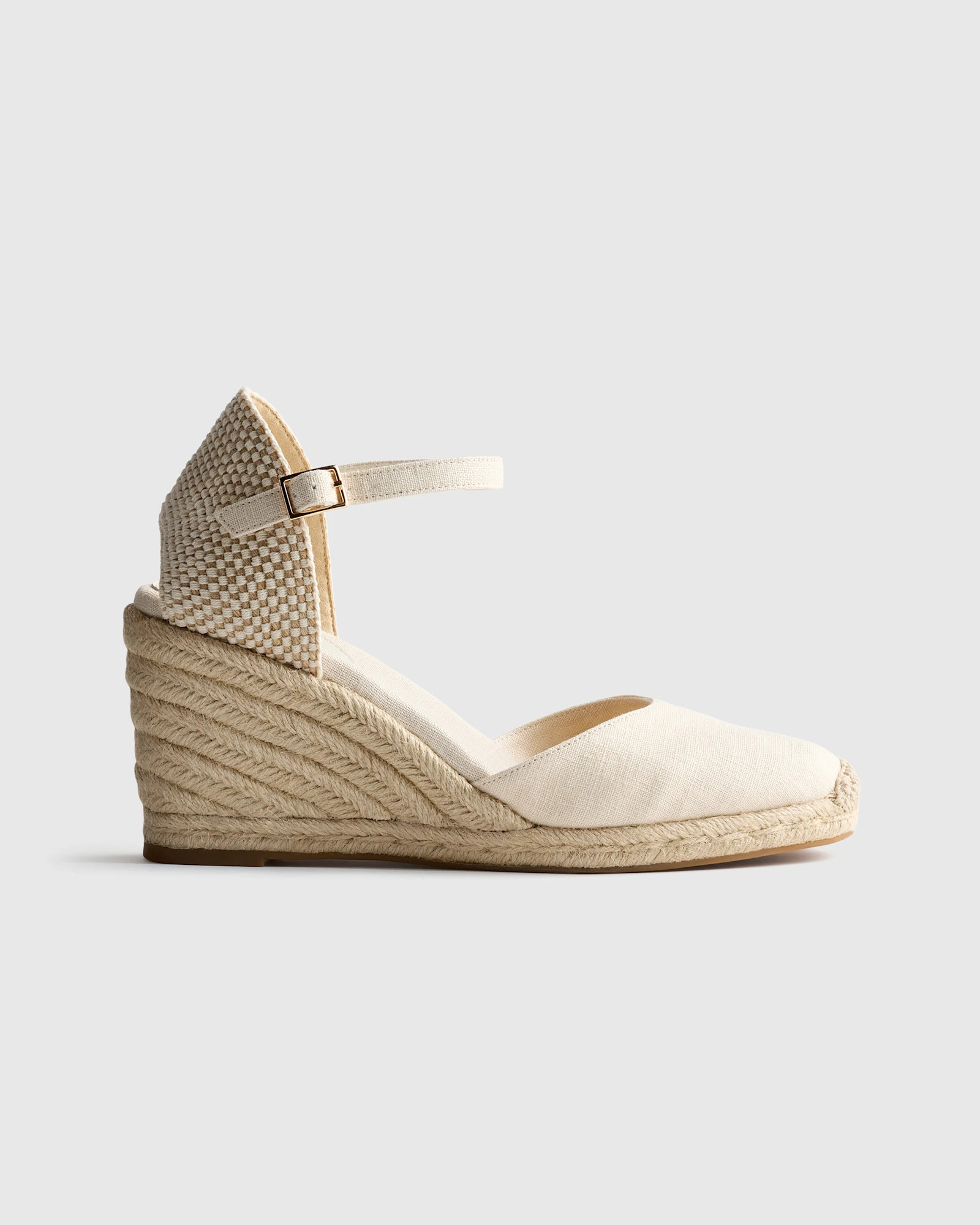 Quince | Women's Canvas Espadrille Wedge Sandal in Bone, Size 5 | Quince