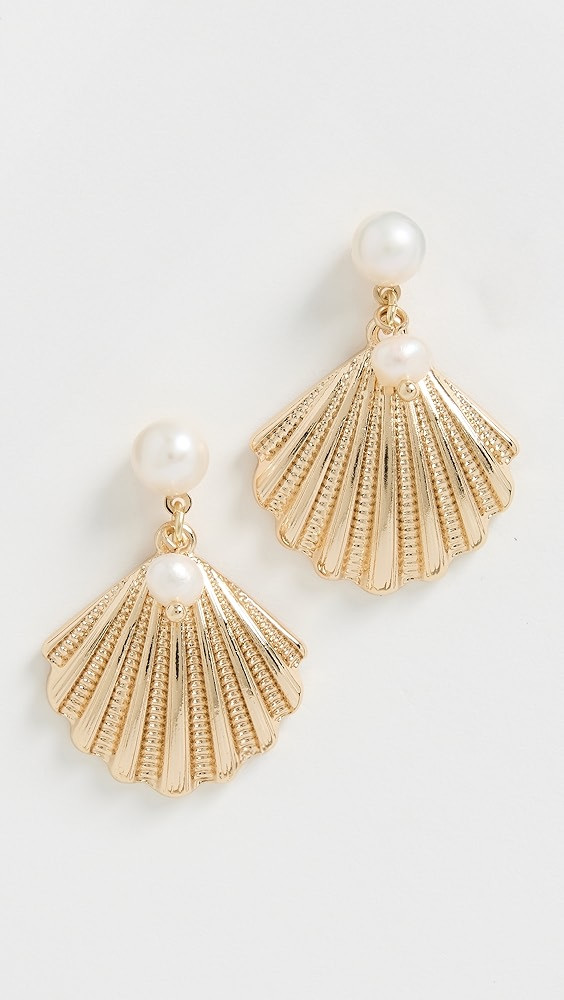 Ettika Scallop Shell and Pearl Earrings | Shopbop | Shopbop