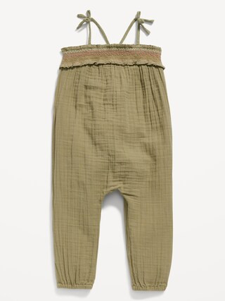 Double-Weave Sleeveless Tie-Shoulder One-Piece for Toddler Girls | Old Navy (US)