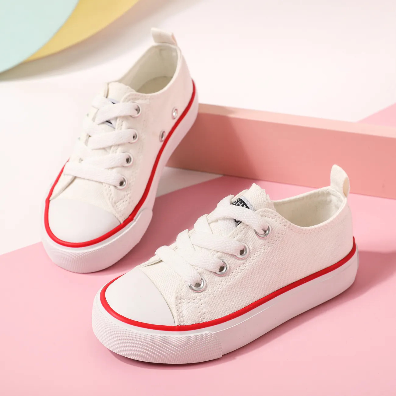 Toddler / Kid Solid Soft Sole Canvas Shoes (Letters on the heel and tongue of the shoe) (Random d... | PatPat
