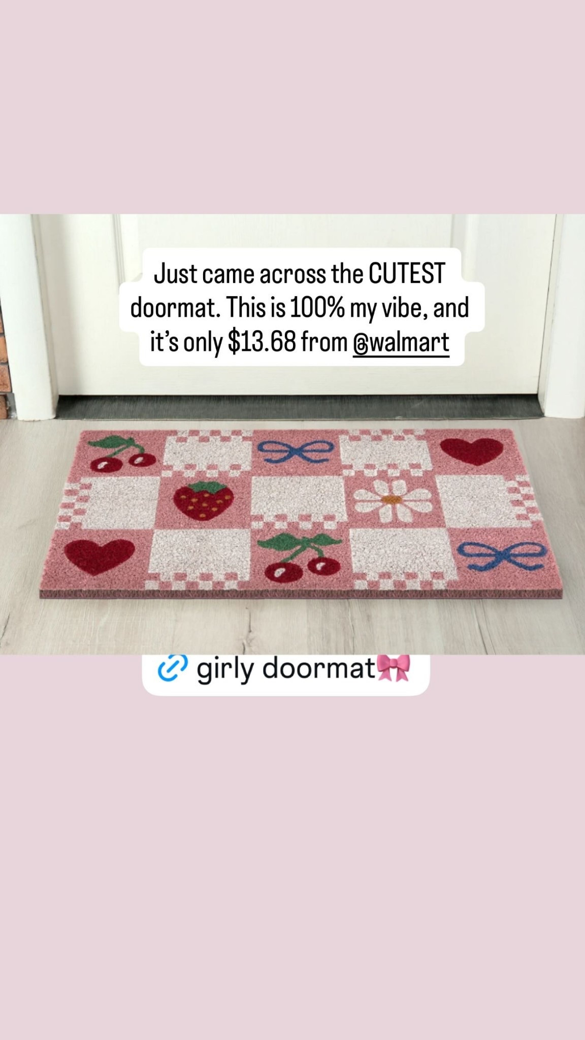 Just came across the CUTEST doormat. This is 100% my vibe, and it’s only $13.68 from @walmart