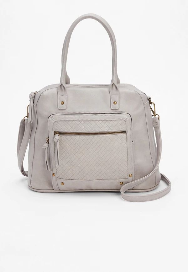 Gray Woven Satchel Bag | Maurices