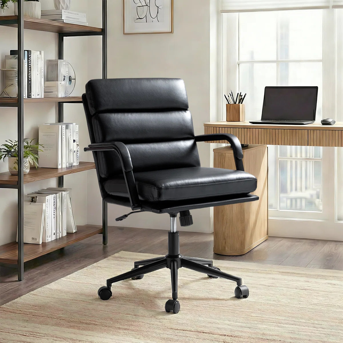 Anagrace Leather Upholstered Swivel Tilt Task Office Chair | Wayfair North America