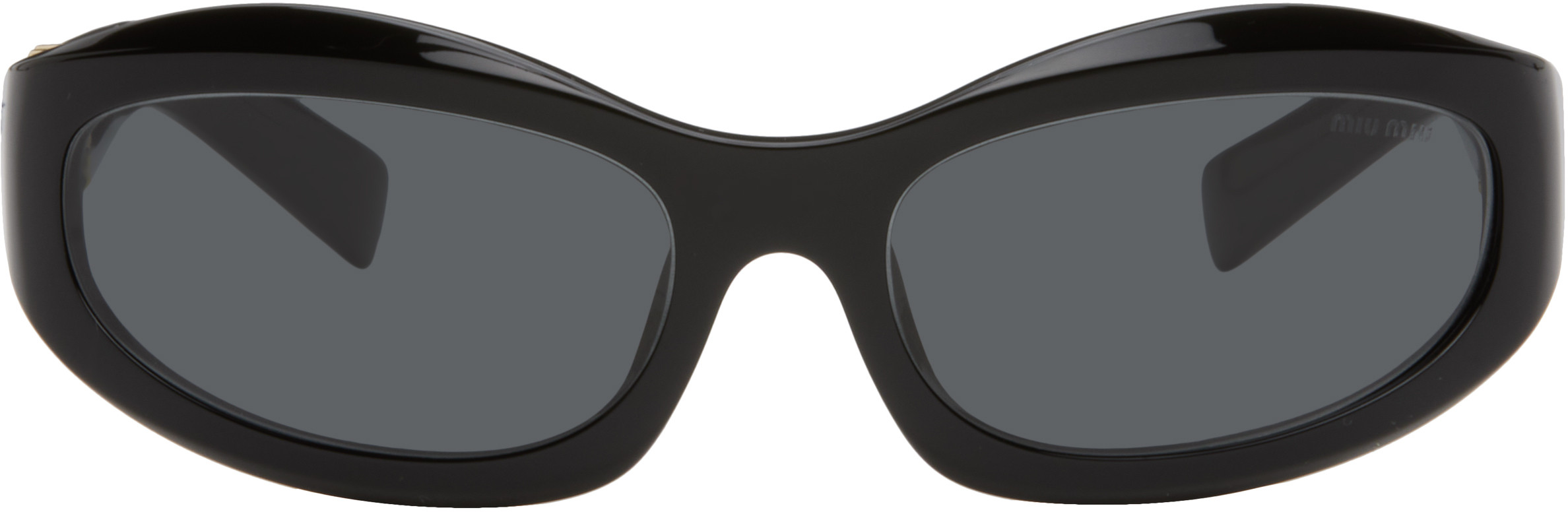 Miu Miu Eyewear Black Miu Glimpse Sunglasses | SSENSE