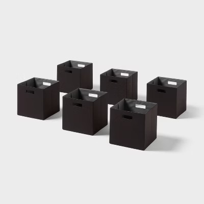 13" 6pk Fabric Bin Black - Brightroom™: 13 Inch Storage Cube, Decorative Storage | Target
