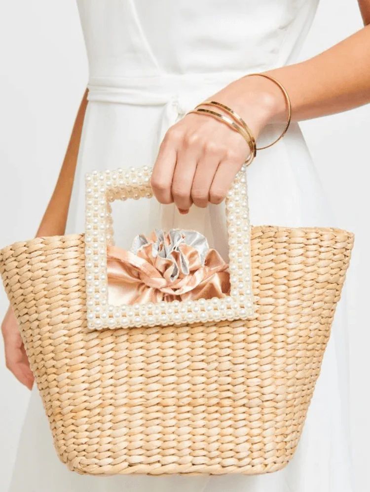 Whitsunday Pearl Straw Tote Bag | Confête