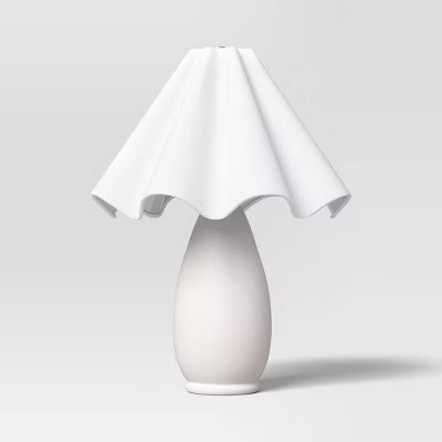 Wavy Shade Collection with Ceramic Base Table Lamp White - Threshold™ | Target