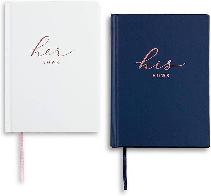 J&A Homes Vow Books His and Hers – Wedding Day Officiant Book with Gold Foil & Gilded Edges –... | Amazon (US)