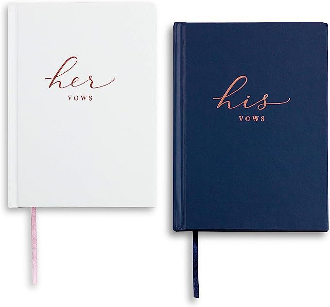 J&A Homes Vow Books His and Hers – Wedding Day Officiant Book with Gold Foil & Gilded Edges –... | Amazon (US)
