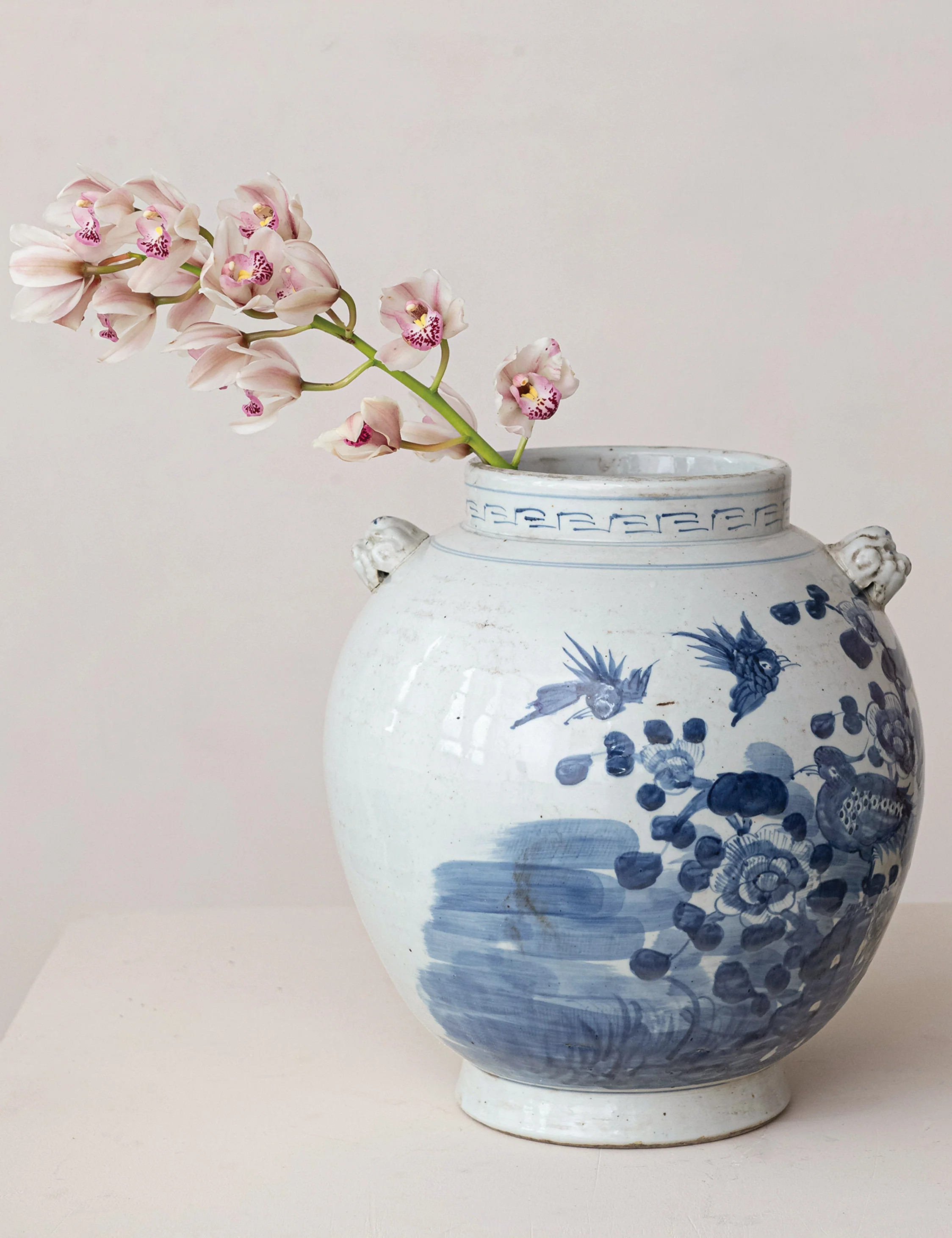 Lucette Hand-Painted Cachepot, Blue | Lulu and Georgia 