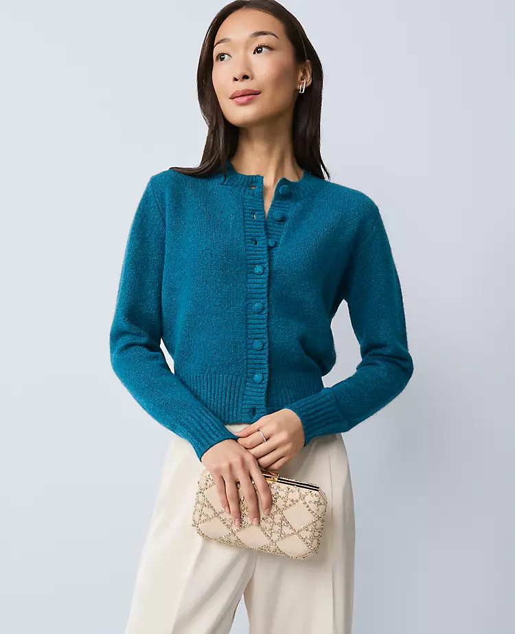 Cozy Crew Neck Cardigan | Ann Taylor