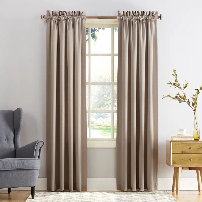 Wayfair Basics® Solid Room Darkening Thermal Rod Pocket Single Curtain Panel | Wayfair Professional