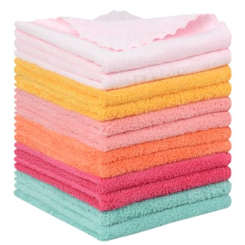 Microfiber Face Cloth Reusable Makeup Remover Facial Cleansing Towel Ultra Soft Face Washcloth 12inchx12inch | Amazon (US)