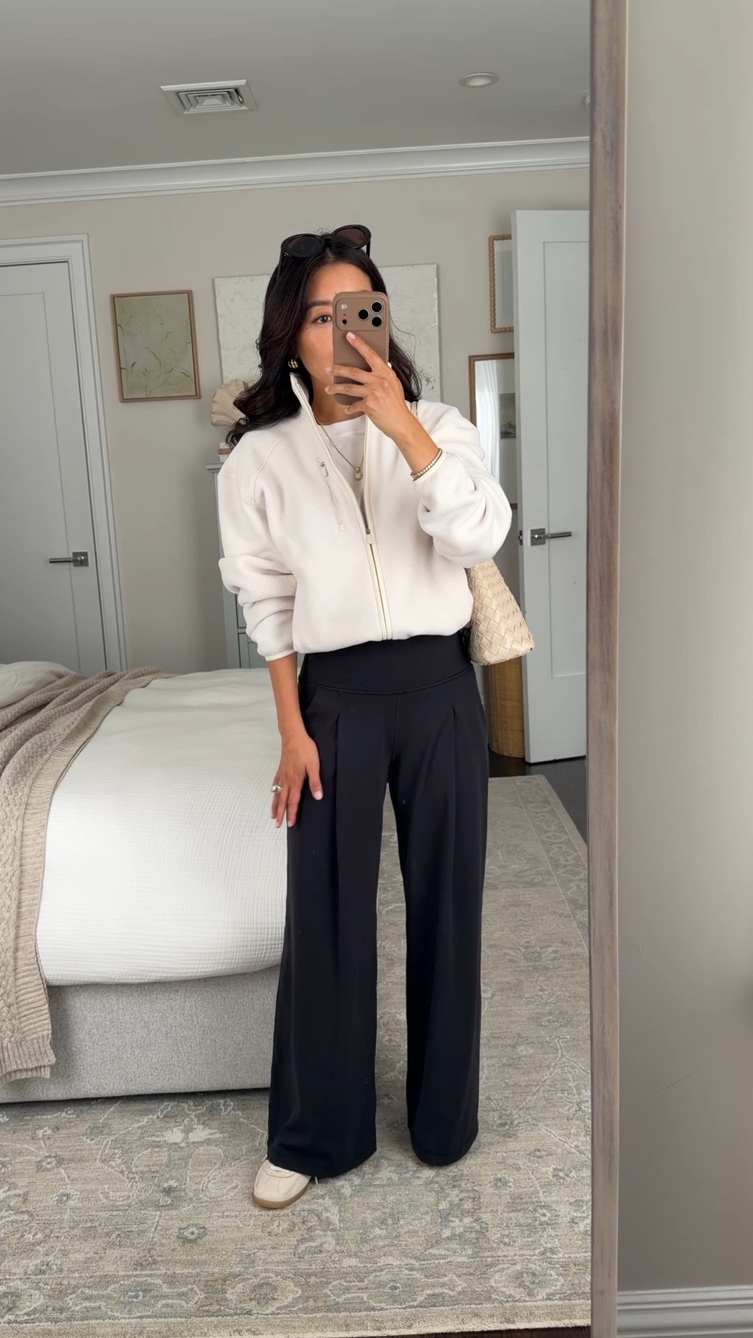 Boxy cropped fleece- I personally love this wider structured fit!
• soft wide leg lounge Pants sz 2 Short, mid rise, I got these hemmed another inch or so (free when you take it in store!) to wear with flats
• lululemon fleece xxs 
• adidas sneakers 5

Easy mom outfit, weekend sports , loungewear , petite pants

#LTKPetite #LTKActive #LTKmomlife