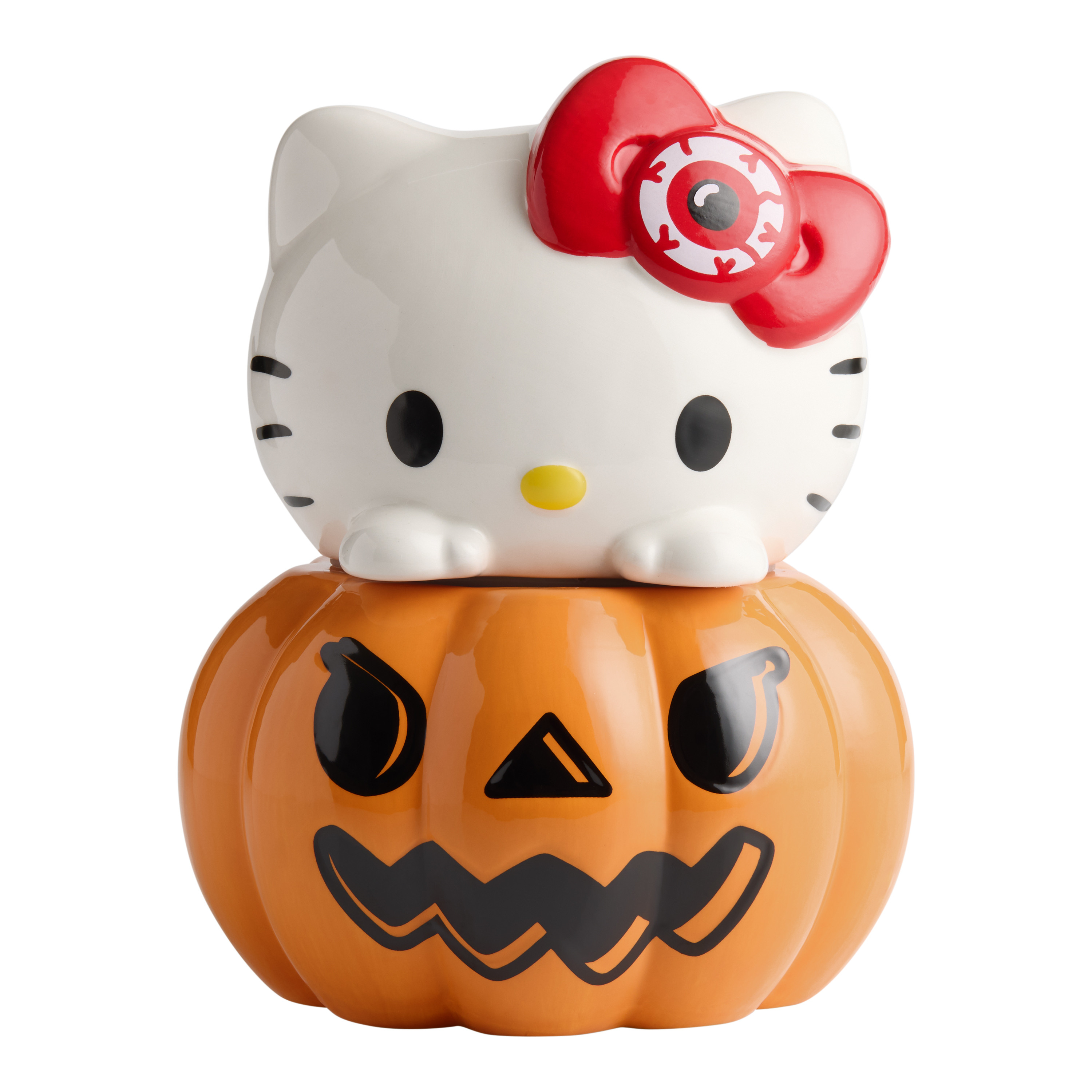 Hello Kitty Ceramic Halloween Pumpkin Figural Cookie Jar | World Market