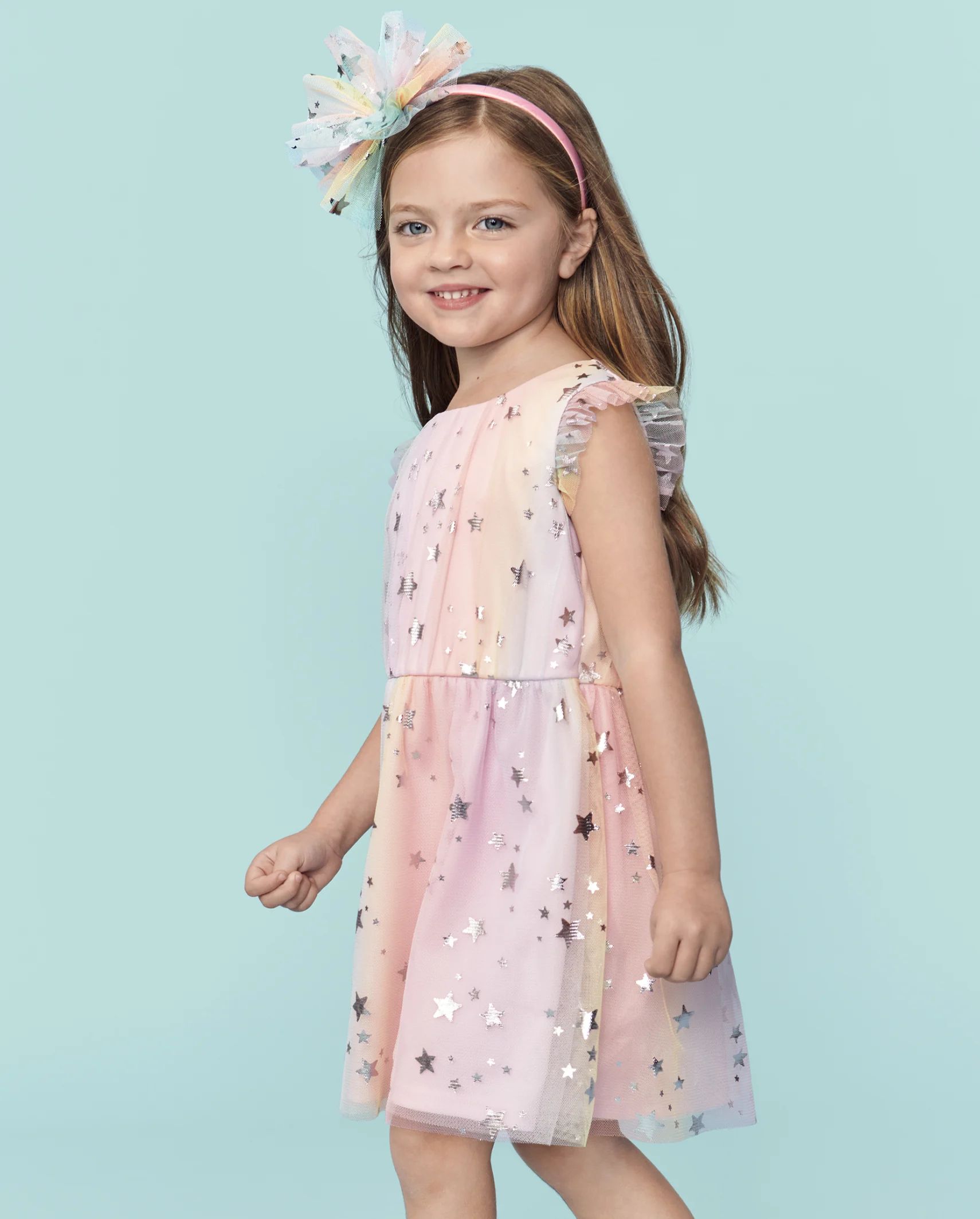 Baby And Toddler Girls Rainbow Ombre Foil Dress - multi clr | The Children's Place