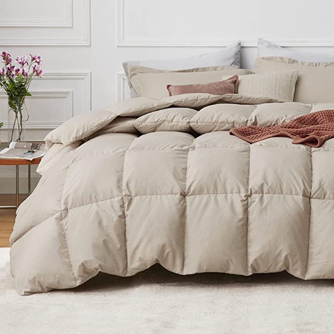 Bedsure Beige Queen Comforter Set - Beige Basket Weave Pattern Down Alternative Comforter Set Box... | Amazon (US)