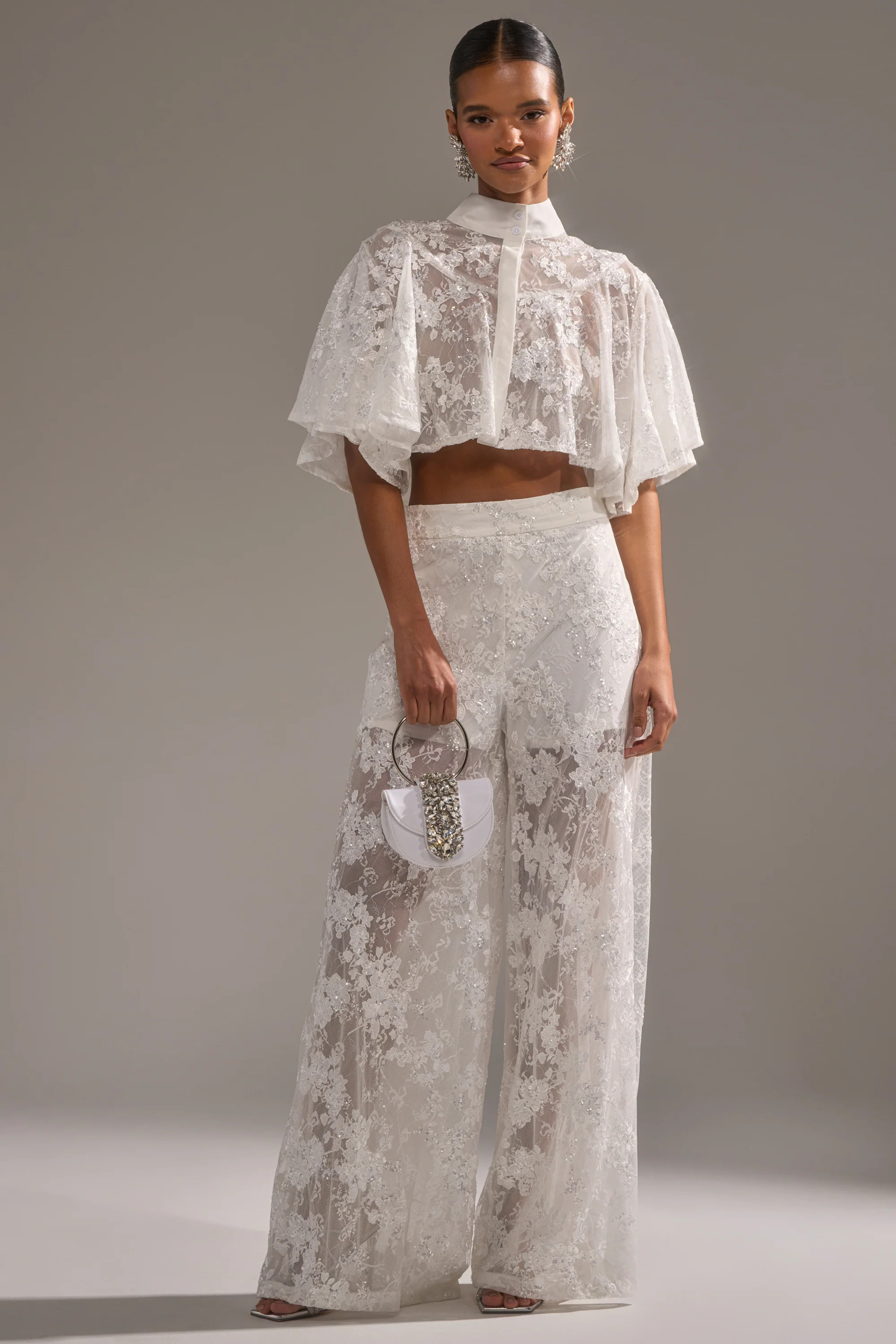 EVA LACE WIDE LEG PANT | AKIRA