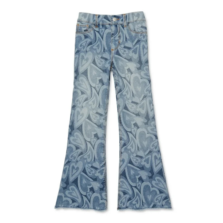 Wonder Nation Girls Heart Flare Jegging, Sizes 4-18 & Plus | Walmart (US)