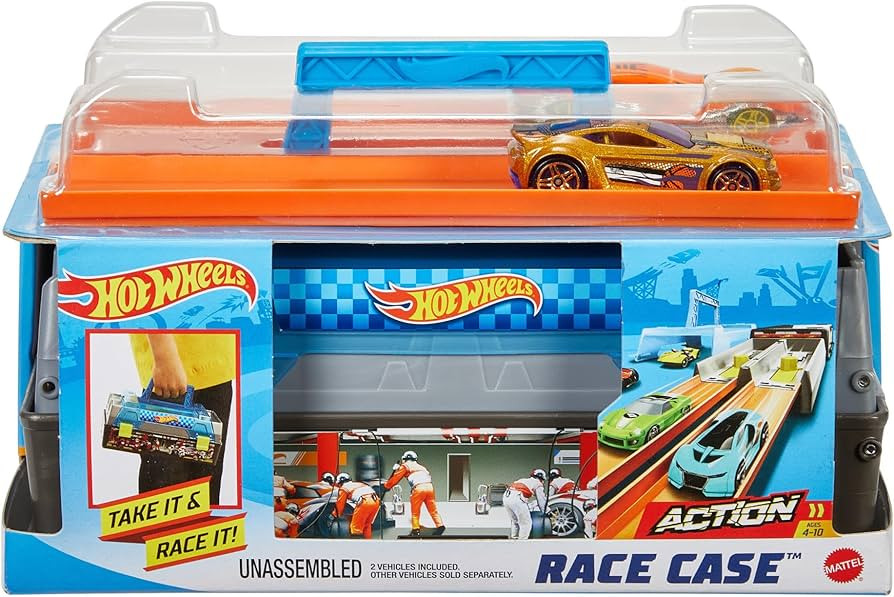 Hot Wheels Toy Cars & Track Set, Race Case Playset with 2 Vehicles in 1:64 Scale, Dual Launcher f... | Amazon (US)