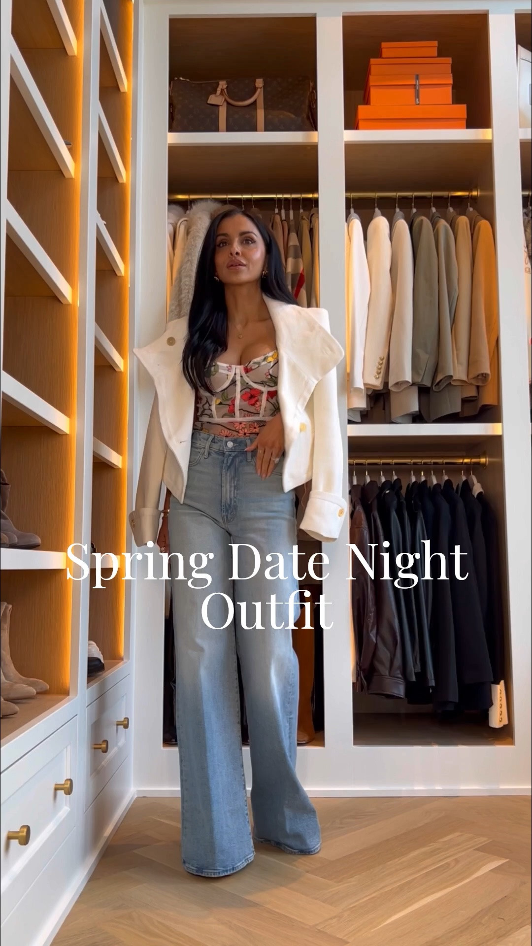 The chic Zara jacket that keeps selling out is finally back in stock in both the black and white colors! The cropped blazer layers over dresses and trousers for  the office! It also has enough structure to be chic for a date night outfit!

Spring date night, chic outfits, flattering denim, wide leg jeans, Zara outfits

#LTKootd #LTKOver40 #LTKPetite