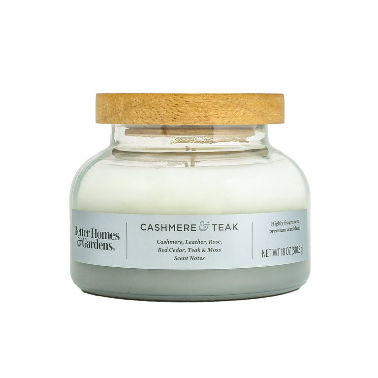 Better Homes & Gardens 18oz Cashmere & Teak Scented 2-Wick Ombre Bell Jar Candle | Walmart (US)
