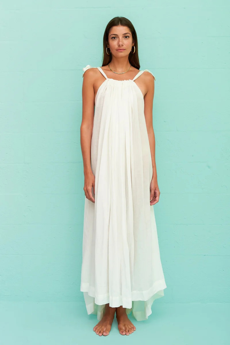 Low Back Satin Strap Maxi | Pitusa