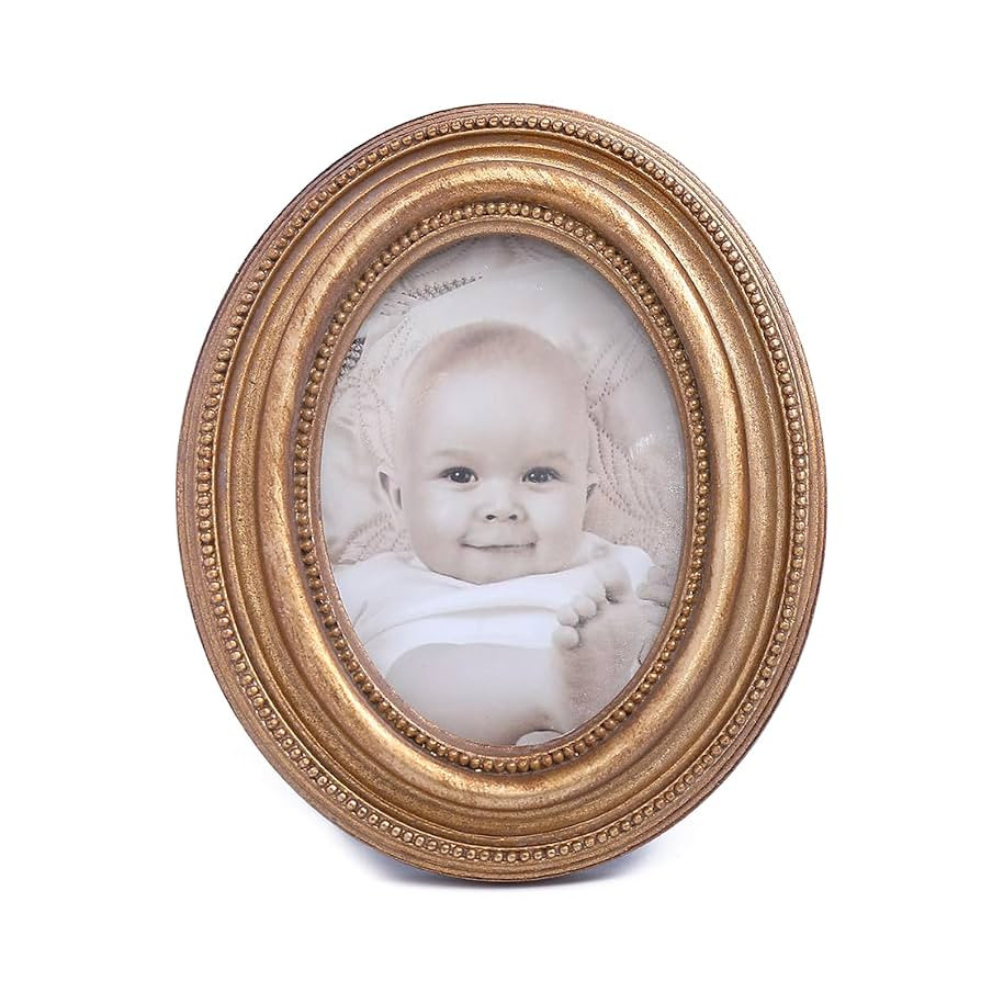 SIKOO 2.5x3.5 Oval Picture Frame Mini Vintage Picture Frames Wall Mount and Tabletop Display Smal... | Amazon (US)