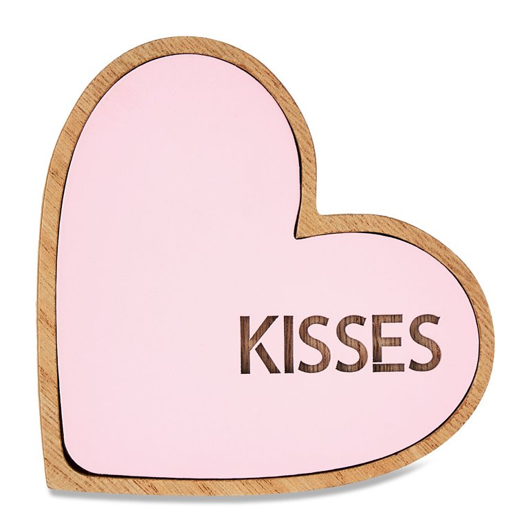 Way to Celebrate 4.25" Wood Heart Tabletop Decoration, Pink - Walmart.com | Walmart (US)