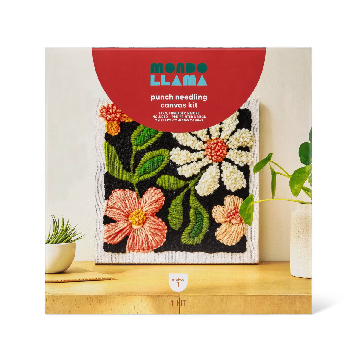 Punch Needling Canvas Kit - Mondo Llama™: Needle Punch Craft Kit for Adults, Includes Yarn & Ne... | Target