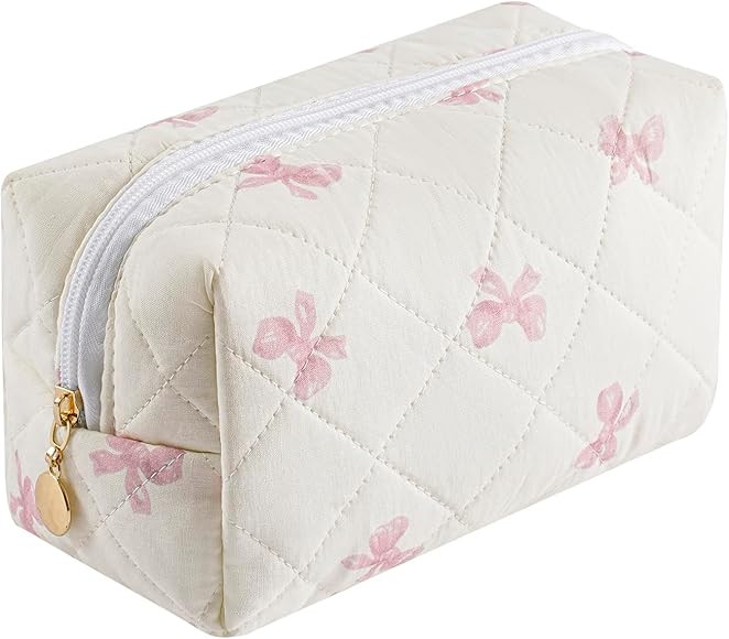 Makeup Bag Travel Cosmetic Bag for Women Girls, Zipper Make Up Pouch, Floral Flowers Toiletry Org... | Amazon (US)
