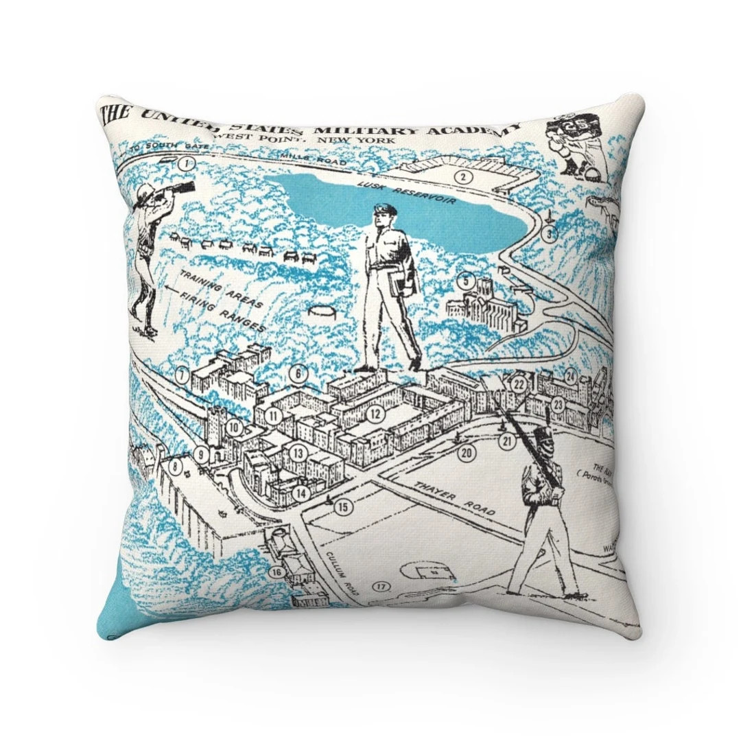 West Point US Military Academy Vintage Map Pillow - West Point Pillow - West Point Wedding - Hous... | Etsy (US)
